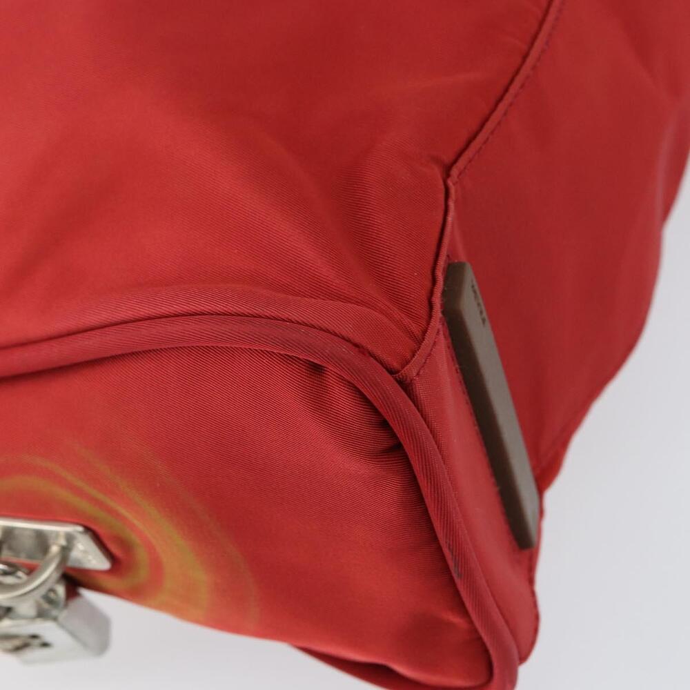 PRADA Hand Bag Nylon Red Silver Auth ep11558 - Picture 16 of 16
